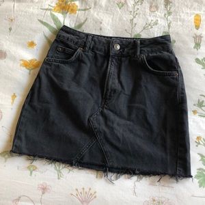 Topshop Moto Black Denim Cutoff Skirt